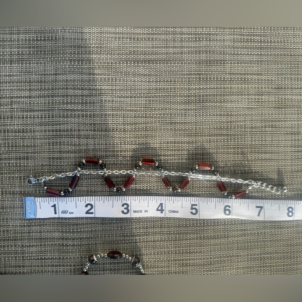 Forbidden Fruit #5 - Helix Garnet Stainless Steel Bracelet - Picture 3 of 7